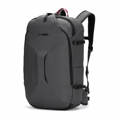 Large anti-theft backpack. Pacsafe EXP45 in slate grey.